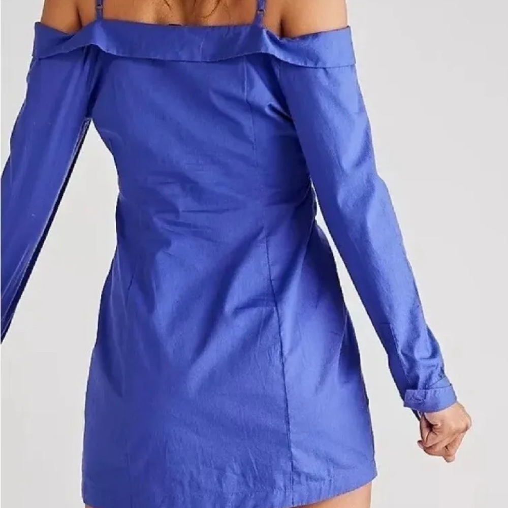 Free People After Hours Shirt Mini Dress in Blue - Picture 2 of 6